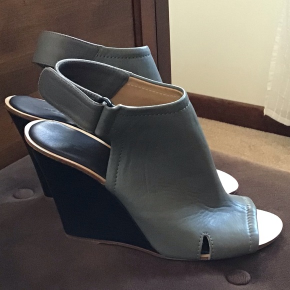 Rag & Bone Leather Open Toe wembley Wooden Wedge - Picture 6 of 6